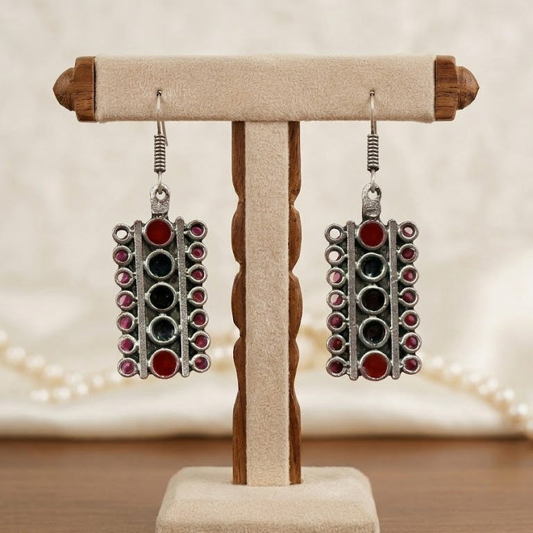 Black & Red Afgan Replica Earrings