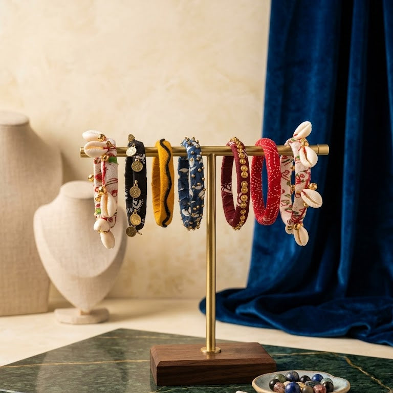 Ethnic Fabric Bangle Set