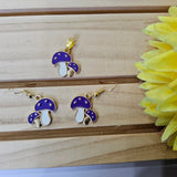 MUSHROOM CHARM EARRINGS AND PENDANT