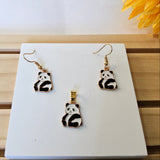 PANDA PENDANT AND EARRINGS SET