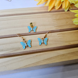 BUTTERFLY PENDANT AND EARRINGS SET