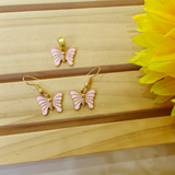 BUTTERFLY PENDANT AND EARRINGS SET