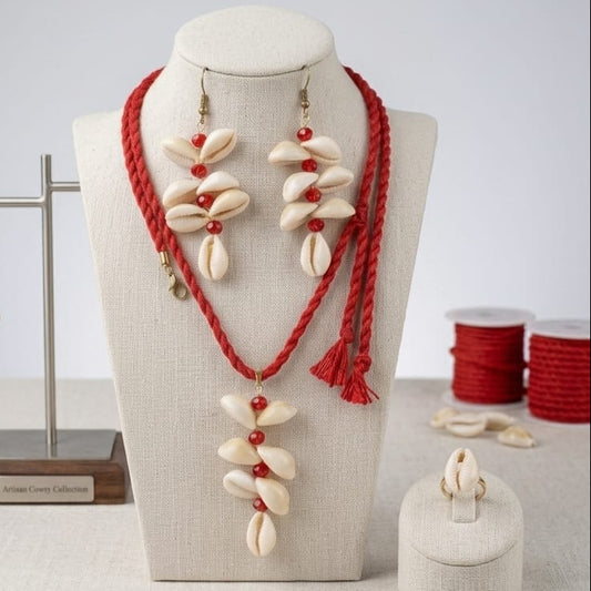 Shell-Thread Necklace Set