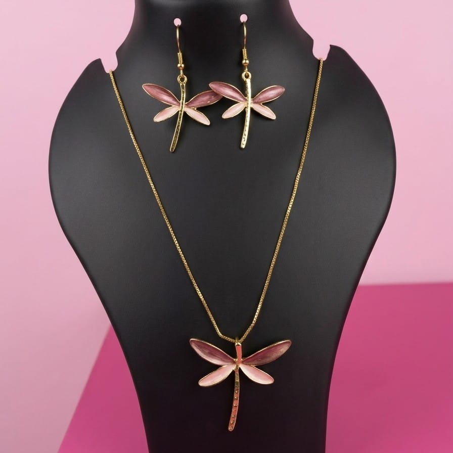 Dragonfly Anti-Tarnish Necklace Set